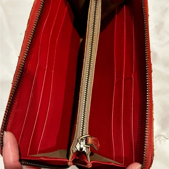 Bottega Veneta Red Woven Leather Clutch